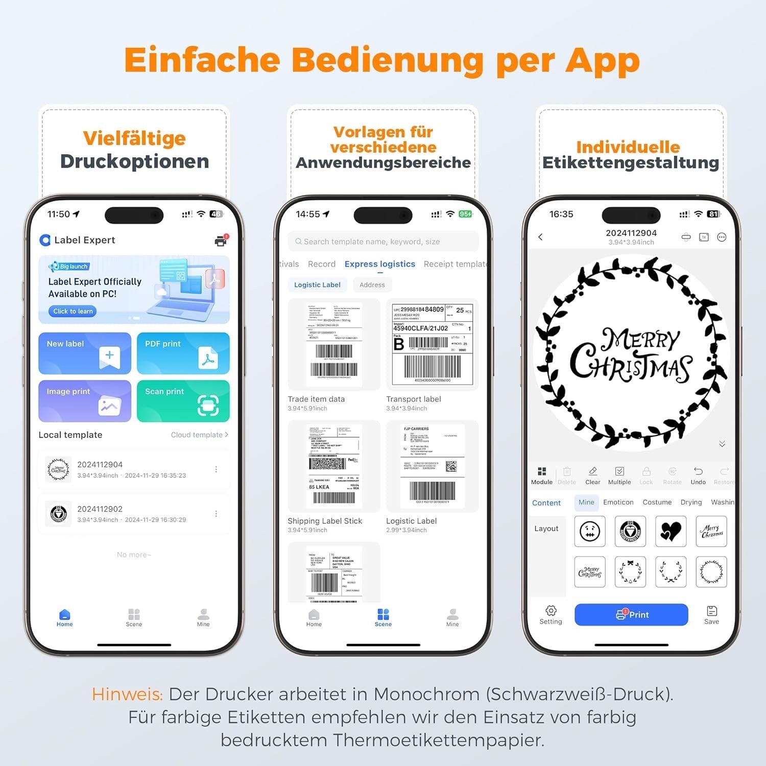 Joysea Bluetooth Thermodrucker für Versandetiketten, 4x6 Zoll