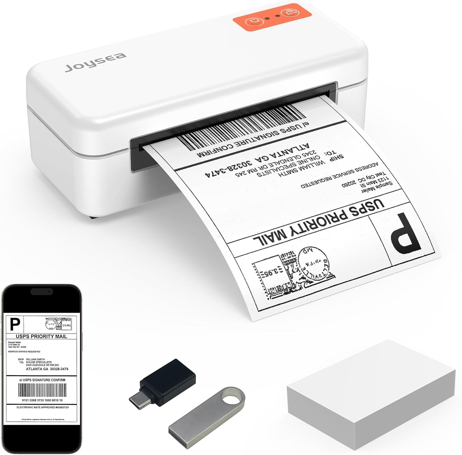 Joysea Bluetooth Thermodrucker für Versandetiketten, 4x6 Zoll