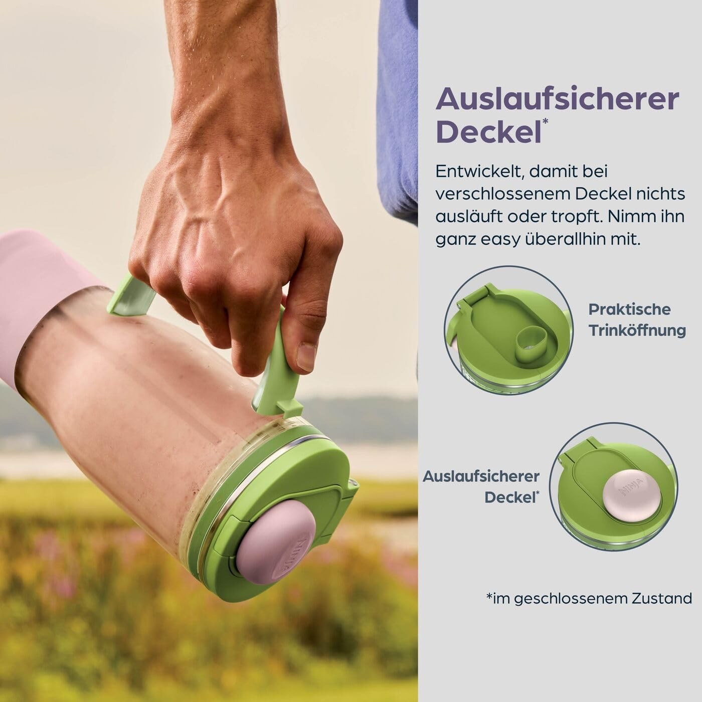 Ninja BlendBoss Mixer mit tragbarem Becher, Mixgerät mit abnehmbarem Reisebecher