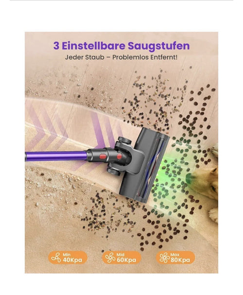 Handstaubsauger 80000Pa Akku Hand Stielstaubsauger 650W/75mins Akkustaubsauger